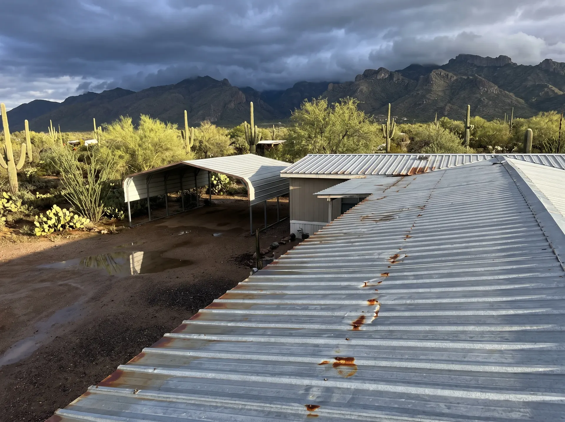 Rural Picture Rocks property with a metal roofed home and separate metal carport